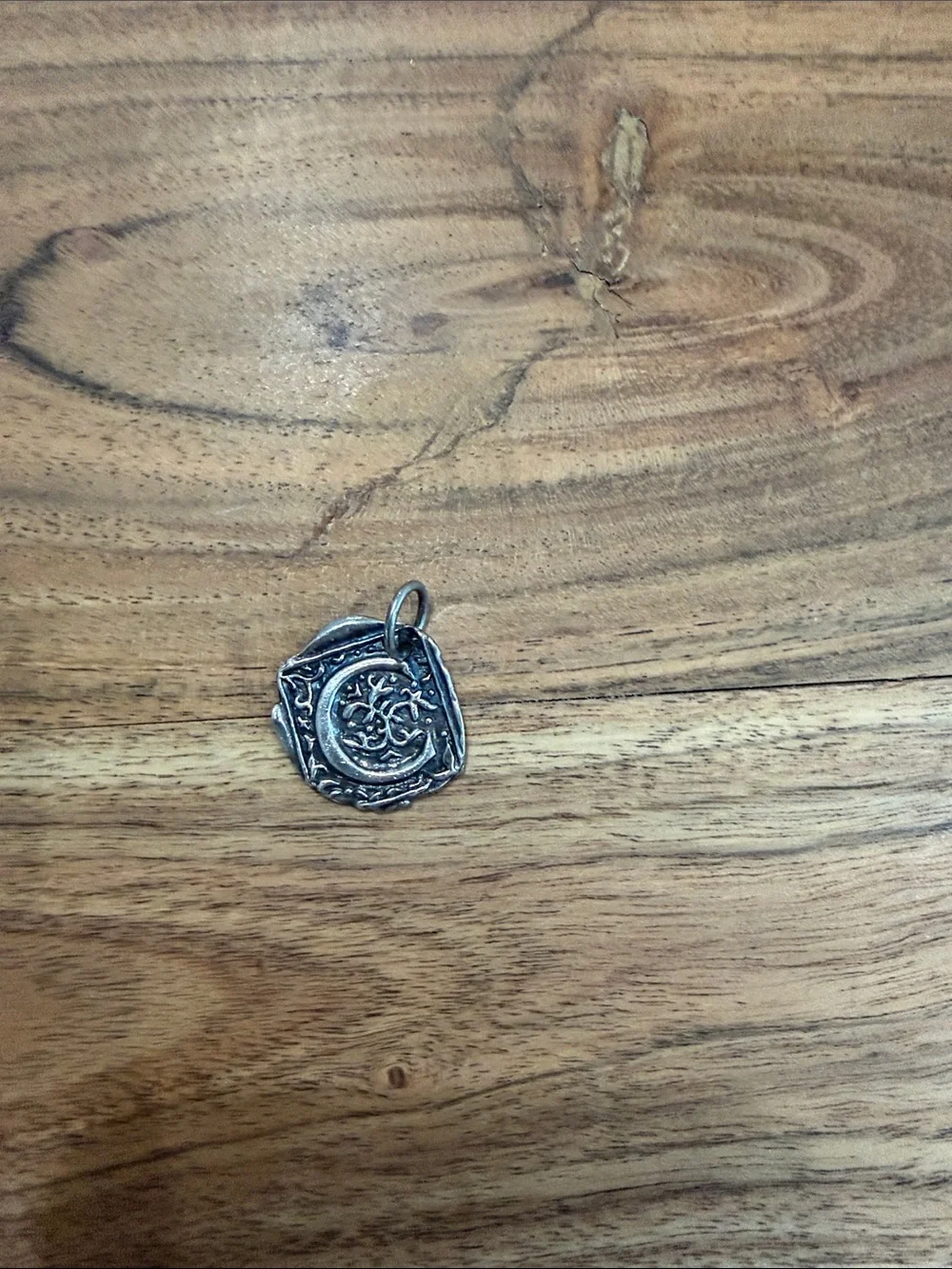 Waxing poetic charms-Mixed Metal Initial & Coin Charms - Gold and Silver - Picture 3 of 7